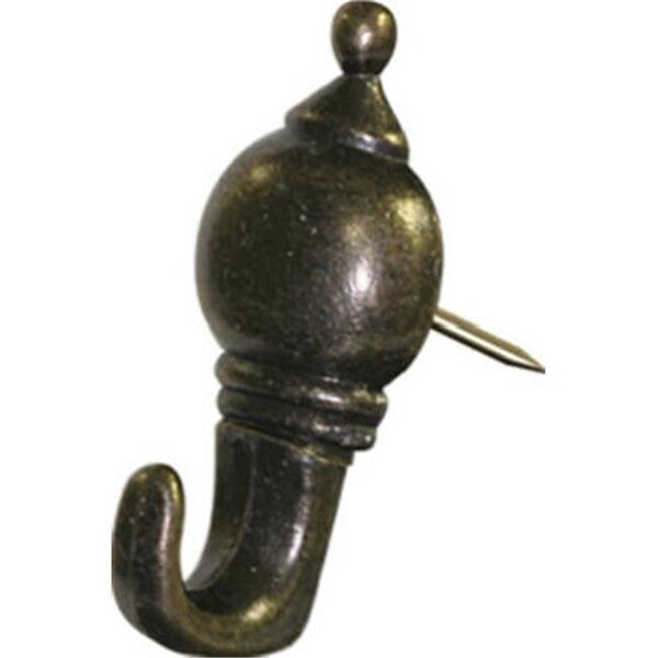 Hillman Fasteners 122212 3 Pack; Antique Brass Finish; Colonial Push Pin Hanger